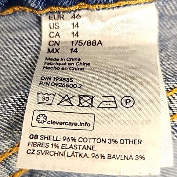 H&M Women High Rise Straight Leg Zip & Button Closure 5 Pocket Jeans Size 14 - Picture 7 of 7